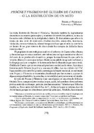 "Progne y Filomena" de Guillén de Castro --o la destrucción de un mito / Berislav Primorac | Biblioteca Virtual Miguel de Cervantes