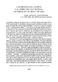 Las fiestas del Corpus y el espectáculo teatral en Úbeda en el Siglo de Oro / María Concepción García Sánchez | Biblioteca Virtual Miguel de Cervantes
