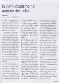 El institucionismo no regresó del exilio / Pilar Altamira | Biblioteca Virtual Miguel de Cervantes