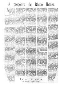 A propósito de Blasco Ibáñez / Rafael Altamira | Biblioteca Virtual Miguel de Cervantes