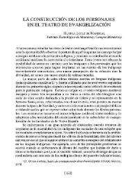 La construcción de los personajes en el teatro de evangelización | Biblioteca Virtual Miguel de Cervantes