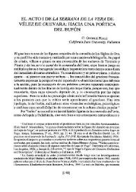 El acto I de "La serrana de la Vera" de Vélez de Guevara: hacia una poética del bufón | Biblioteca Virtual Miguel de Cervantes