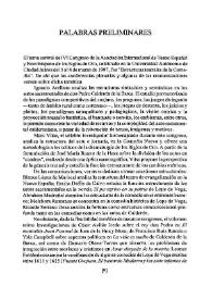 Palabras preliminares. [Actas del VI Congreso de la Asociación Internacional de Teatro Español y Novohispano de los Siglos de Oro (1997, Ciudad Juárez)] / Ysla Campbell | Biblioteca Virtual Miguel de Cervantes