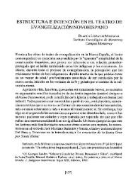 Estructura e intención en el teatro de evangelización novohispano / Blanca López de Mariscal | Biblioteca Virtual Miguel de Cervantes