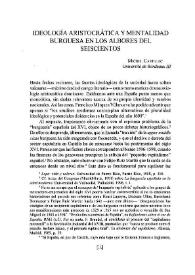 Ideología aristocrática y mentalidad burguesa en los albores del seiscientos / Michel Cavillac | Biblioteca Virtual Miguel de Cervantes