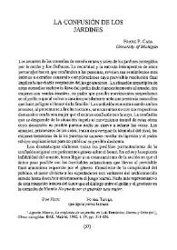 La confusión de los jardines / Frank P. Casa | Biblioteca Virtual Miguel de Cervantes