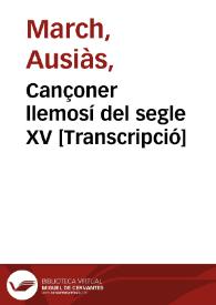 Cançoner llemosí del segle XV [Transcripció]  | Biblioteca Virtual Miguel de Cervantes