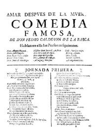Amar despues de la muer[te] / de don Pedro Calderon de la Barca | Biblioteca Virtual Miguel de Cervantes