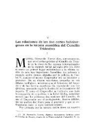 Las relaciones de las dos cortes habsburguesas en la tercera asamblea del Concilio Tridentino / Bohdan Chudoba | Biblioteca Virtual Miguel de Cervantes