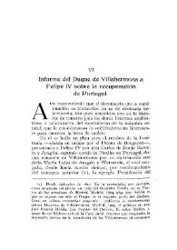 Informe del Duque de Villahermosa a Felipe IV sobre la recuperación de Portugal / Erasmo Buceta | Biblioteca Virtual Miguel de Cervantes
