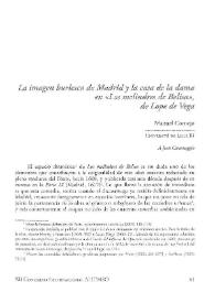 La imagen burlesca de Madrid y la casa de la dama en "Los melindres de Belisa" de Lope de Vega / Manuel Cornejo | Biblioteca Virtual Miguel de Cervantes