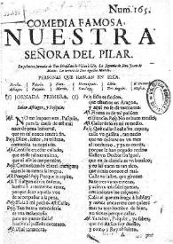 Nuestra Señora del Pilar / Sebastián de Villaviciosa, Juan de Matos y Agustín Moreto ; texto base de Javier Rubiera | Biblioteca Virtual Miguel de Cervantes