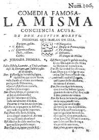 La misma conciencia acusa / Agustín Moreto ; texto base de Elena Di Pinto y Tania de Miguel | Biblioteca Virtual Miguel de Cervantes