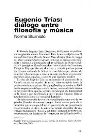 Eugenio Trías: diálogo entre filosofía y música [Reseña] / Norma Sturniolo | Biblioteca Virtual Miguel de Cervantes