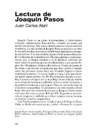 Lectura de Joaquín Pasos [Reseña] / Juan Carlos Abril | Biblioteca Virtual Miguel de Cervantes