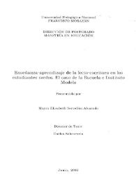 Enseñanza-aprendizaje de la lecto-escritura en los estudiantes sordos. El caso de la Escuela e Instituto Modelo / Mayra Elizabeth Servellón Alvarado | Biblioteca Virtual Miguel de Cervantes