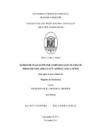 Modelo de evaluación por competencias en el espacio pedagógico de apreciación artística de la UPNFM | Biblioteca Virtual Miguel de Cervantes