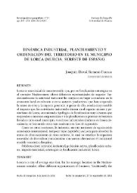 Dinámica industrial, planteamiento y ordenación del territorio en el municipio de Lorca (Murcia, sureste de España) / Joaquín David Romera Franco | Biblioteca Virtual Miguel de Cervantes