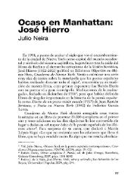 Ocaso en Manhattan: José Hierro / Julio Neira | Biblioteca Virtual Miguel de Cervantes