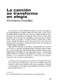 La canción se transforma en elegía / Almoraima González | Biblioteca Virtual Miguel de Cervantes