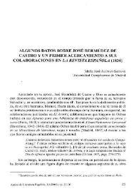 Algunos datos sobre José Bermúdez de Castro y un primer acercamiento a sus colaboraciones en "La Revista Española" (1836) / María José Alonso Seoane | Biblioteca Virtual Miguel de Cervantes