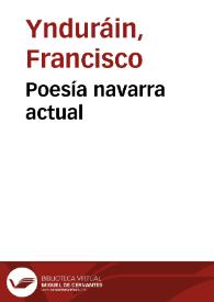 Poesía navarra actual / Francisco Ynduráin | Biblioteca Virtual Miguel de Cervantes