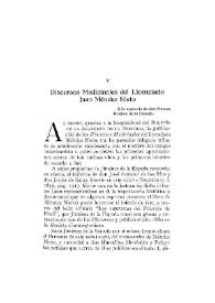"Discursos Medicinales" del Licenciado Juan Méndez Nieto [I] / J. Domínguez Bordona | Biblioteca Virtual Miguel de Cervantes