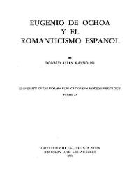 Eugenio de Ochoa y el Romanticismo español / by Donald Allen Randolph | Biblioteca Virtual Miguel de Cervantes