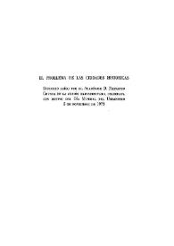 El problema de las ciudades históricas (Discurso leído por el académico D. Fernando Chueca en la sesión extraordinaria celebrada con motivo del Día Mundial del Urbanismo 5 de noviembre de 1973) / Fernando Chueca | Biblioteca Virtual Miguel de Cervantes