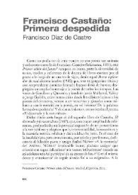 Francisco Castaño : Primera despedida / Francisco Díaz de Castro | Biblioteca Virtual Miguel de Cervantes
