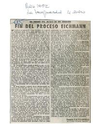 Fin del proceso de Eichmann : En torno del juicio de un Régimen / Joaquín Calvo-Sotelo | Biblioteca Virtual Miguel de Cervantes