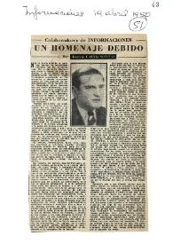 Un homenaje debido / por Joaquín Calvo Sotelo | Biblioteca Virtual Miguel de Cervantes