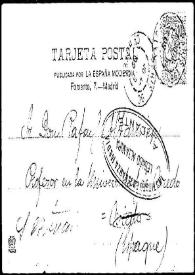 Tarjeta postal de José Lázaro Galdiano a Rafael Altamira. [1902?] | Biblioteca Virtual Miguel de Cervantes