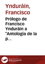 Prólogo de Francisco Ynduráin a "Antología de la poesía navarra actual" | Biblioteca Virtual Miguel de Cervantes