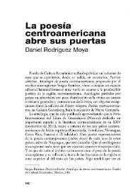 La poesía centroamericana abre sus puertas / Daniel Rodríguez Moya | Biblioteca Virtual Miguel de Cervantes