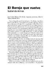 El Baroja que vuelve / Isabel de Armas | Biblioteca Virtual Miguel de Cervantes