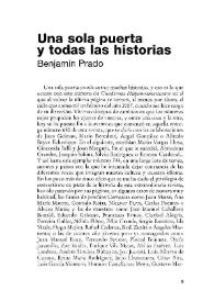 Una sola puerta y todas las historias / Benjamín Prado | Biblioteca Virtual Miguel de Cervantes