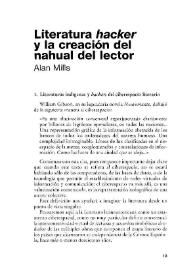 Literatura "hacker" y la creación del nahual del lector / Alan Mills | Biblioteca Virtual Miguel de Cervantes