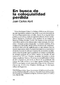 En busca de la coloquialidad perdida / Juan Carlos Abril | Biblioteca Virtual Miguel de Cervantes