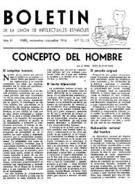 Boletín de la Unión de Intelectuales Españoles. Año II, núm. 12-13, noviembre-diciembre 1945 | Biblioteca Virtual Miguel de Cervantes