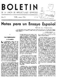 Boletín de la Unión de Intelectuales Españoles. Año III, núm. 14, enero 1946 | Biblioteca Virtual Miguel de Cervantes