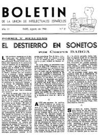 Boletín de la Unión de Intelectuales Españoles. Año III, núm. 21, agosto 1946 | Biblioteca Virtual Miguel de Cervantes