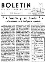 Boletín de la Unión de Intelectuales Españoles. Año III, núm. 23, octubre 1946 | Biblioteca Virtual Miguel de Cervantes