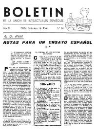 Boletín de la Unión de Intelectuales Españoles. Año III, núm. 24, noviembre 1946 | Biblioteca Virtual Miguel de Cervantes