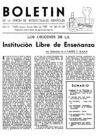 Boletín de la Unión de Intelectuales Españoles. Año IV, núm. 30-31-32, mayo-junio-julio 1947 | Biblioteca Virtual Miguel de Cervantes