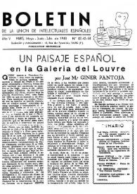 Boletín de la Unión de Intelectuales Españoles. Año V, núm. 42-43-44, mayo-junio-julio 1948 | Biblioteca Virtual Miguel de Cervantes