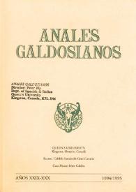 Anales galdosianos. Año XXIX-XXX, 1994-1995 | Biblioteca Virtual Miguel de Cervantes