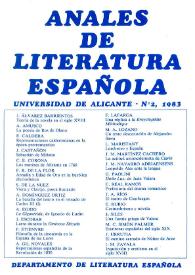 Anales de Literatura Española. Núm. 2, 1983 | Biblioteca Virtual Miguel de Cervantes