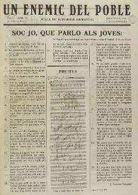 Un enemic del Poble : fulla de subversió espiritual. Núm. 15, gener de 1919 | Biblioteca Virtual Miguel de Cervantes