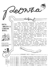 Peonza : Revista de Literatura Infantil y Juvenil. Núm. 2, febrero 1987 | Biblioteca Virtual Miguel de Cervantes